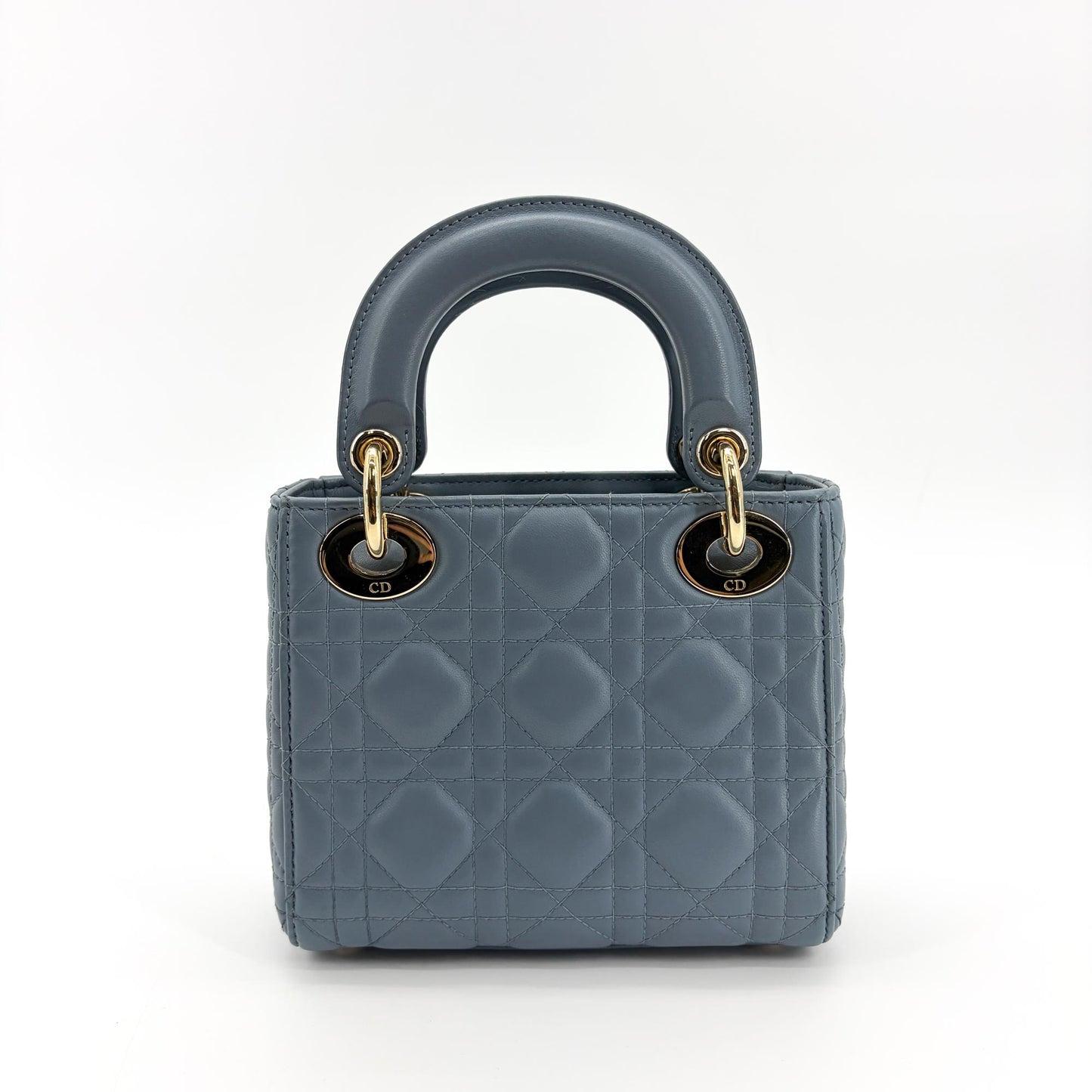 Dior Mini Lady Dior Bag Cloud Blue Lambskin Gold Hardware
