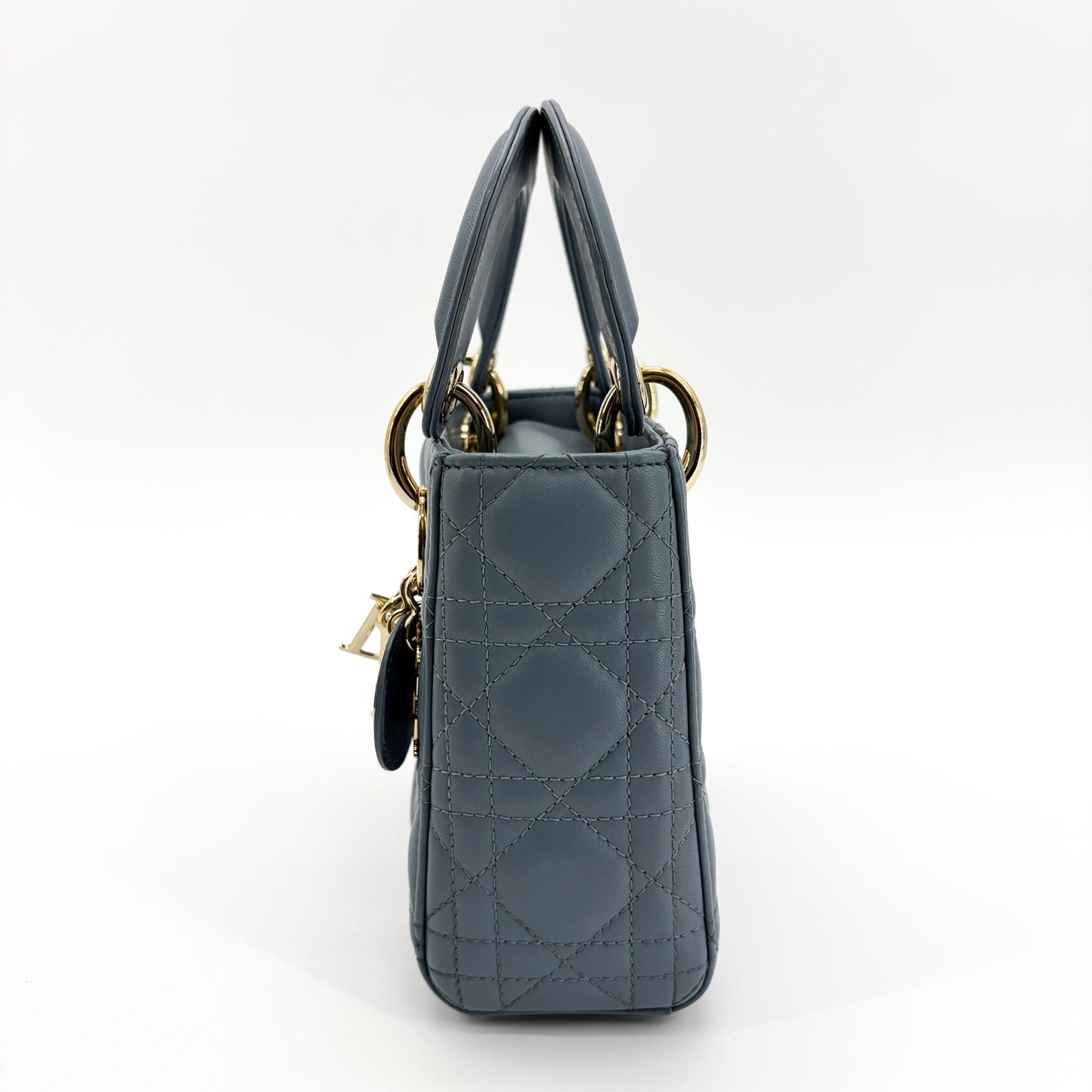 Dior Mini Lady Dior Bag Cloud Blue Lambskin Gold Hardware