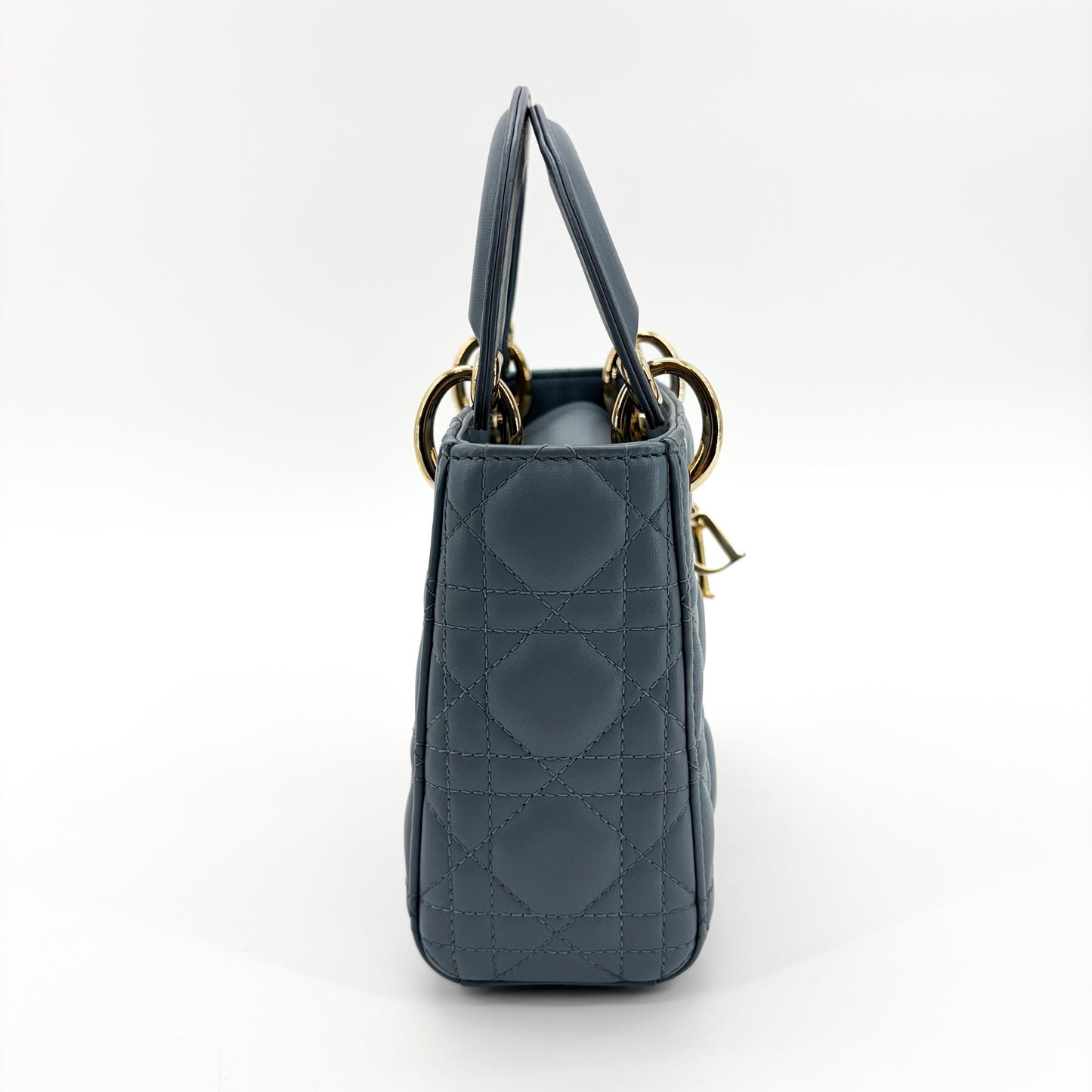 Dior Mini Lady Dior Bag Cloud Blue Lambskin Gold Hardware