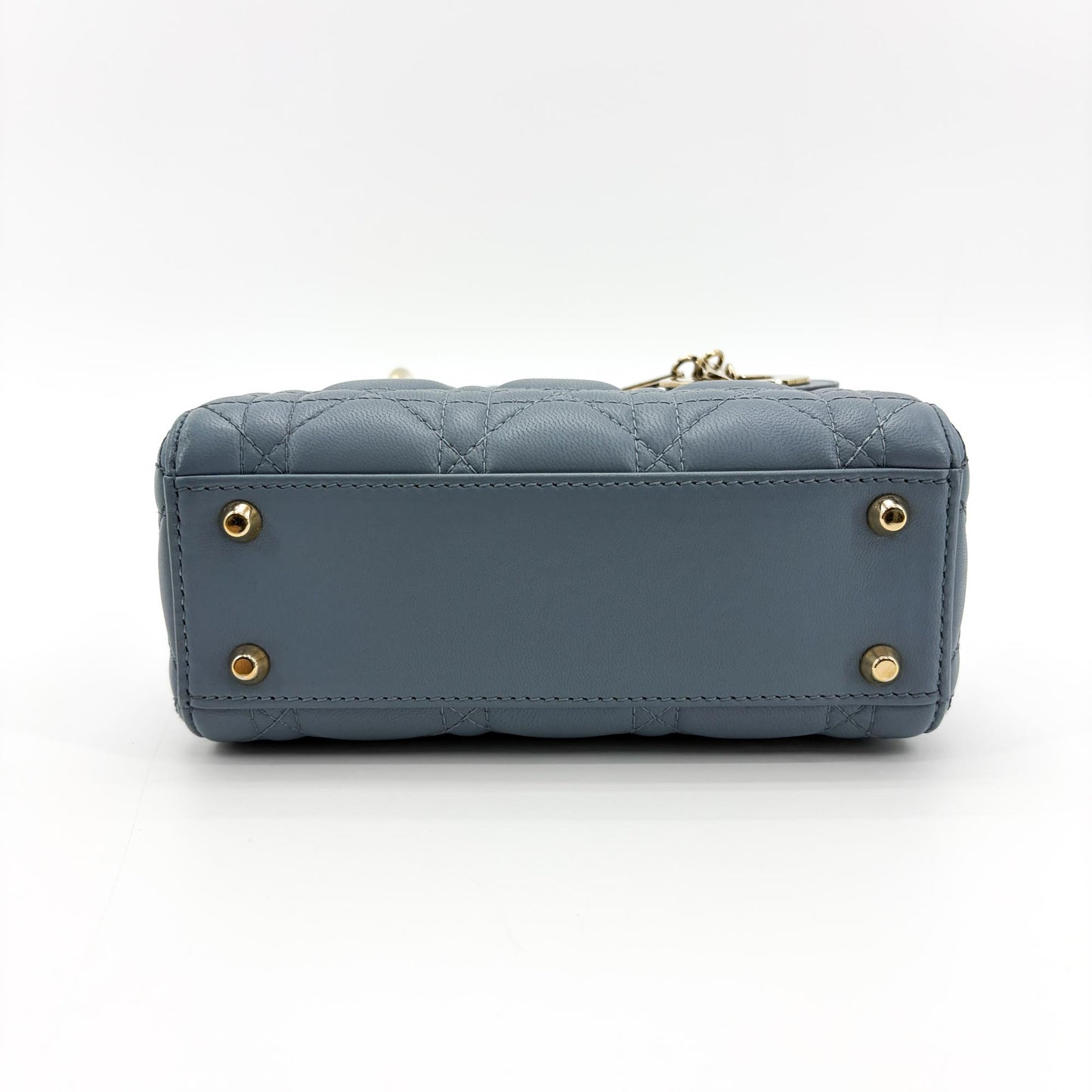 Dior Mini Lady Dior Bag Cloud Blue Lambskin Gold Hardware