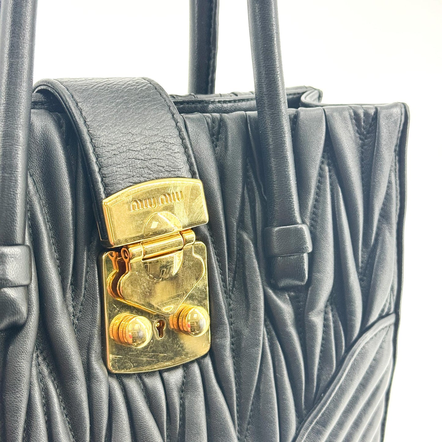 Miu Miu Matelassé Napa Leather Confidential Tote Bag