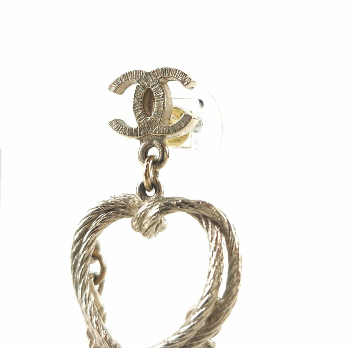 CC Heart Chain Earrings