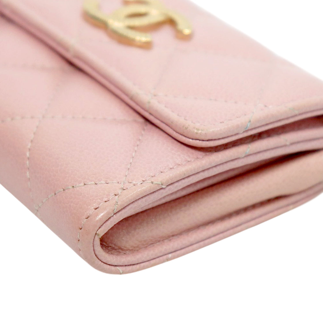 Chanel Pink Caviar Card Wallet