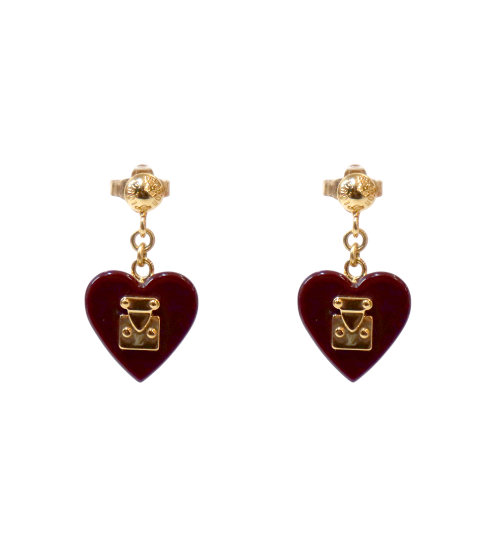 Louis Vuitton Lockme Heart Gold Earrings