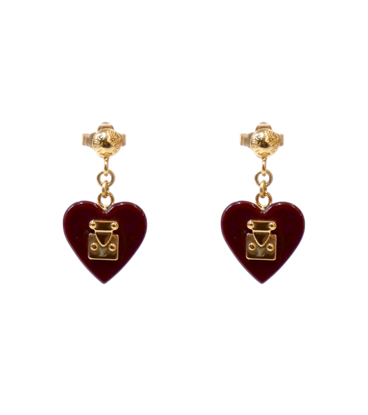 Louis Vuitton Lockme Heart Gold Earrings