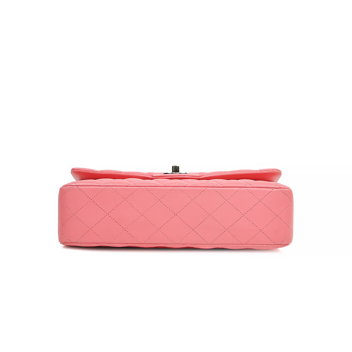 Chanel Pink Medium Lambskin Classic Bag with Double Flap and Built-in Chip