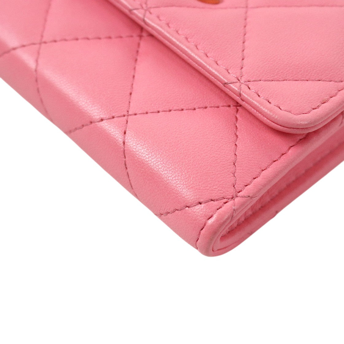 Chanel Mini Pink Golden Ball Chain Wallet Crossbody Bag