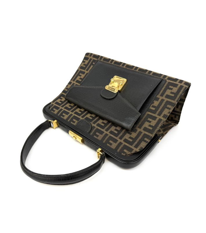 Fendi Zucca Pocket Top Handle Bag