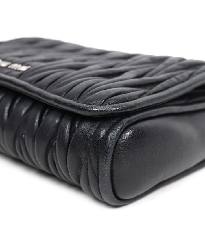 Miu Miu Black Matelassé Chain Shoulder Bag