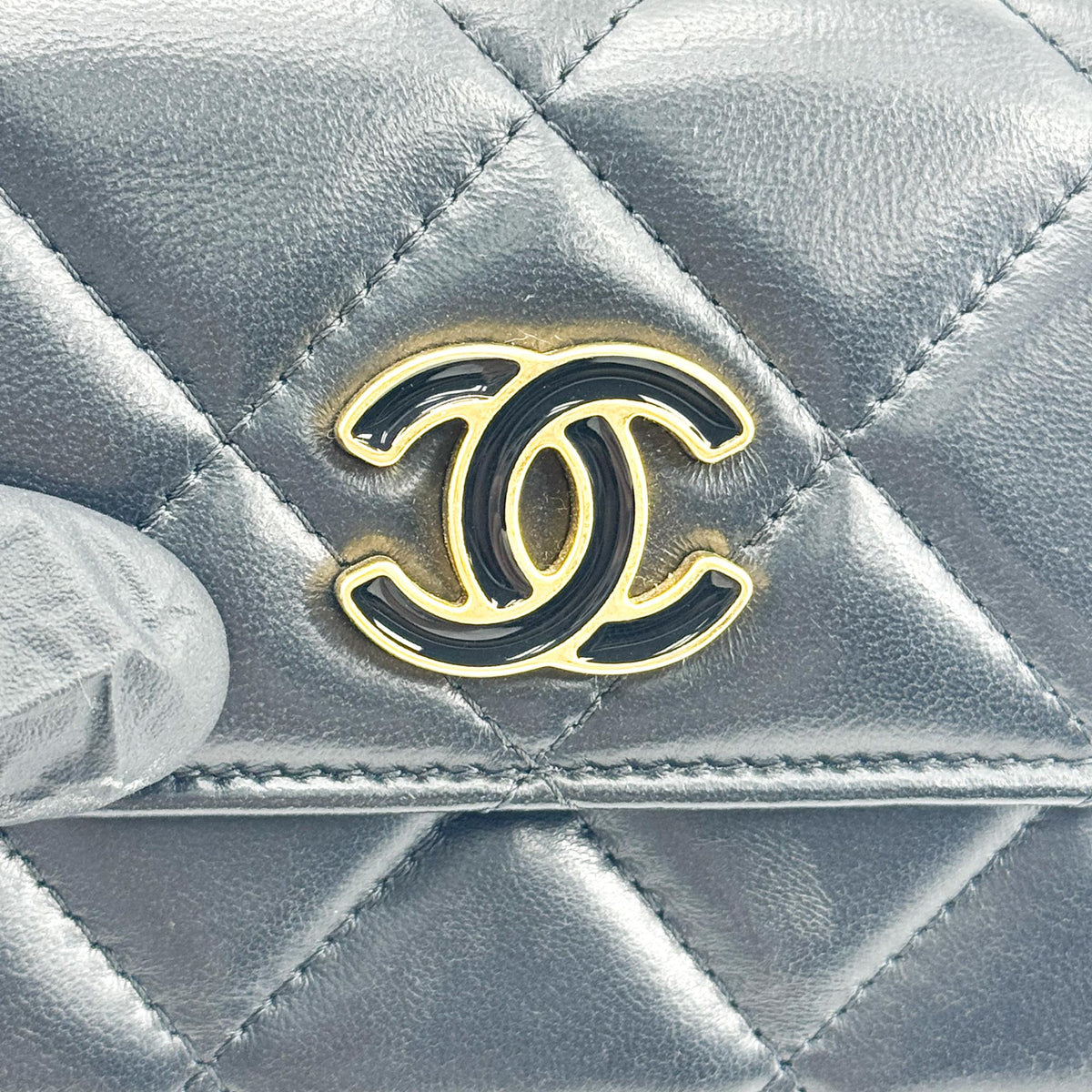 Chanel Black Lambskin Gold Hardware Chain Mini Belt Bag Black Gold Hardware