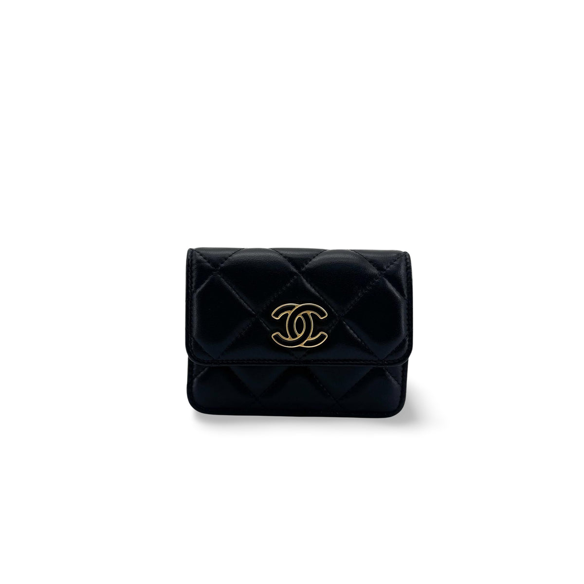 Chanel Black Lambskin Gold Hardware Chain Mini Belt Bag Black Gold Hardware