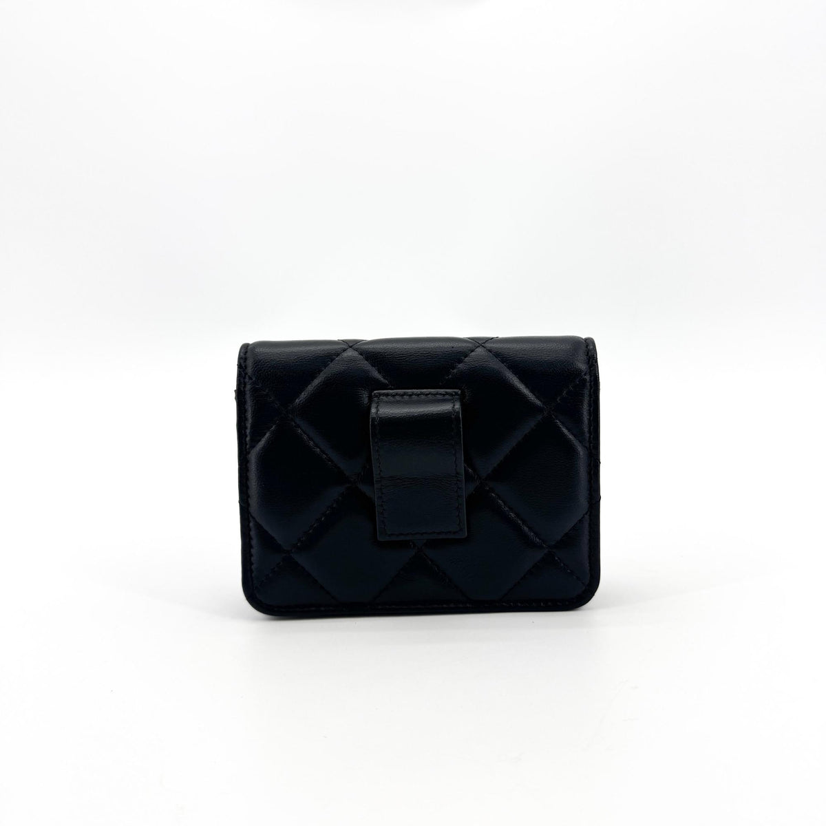 Chanel Black Lambskin Gold Hardware Chain Mini Belt Bag Black Gold Hardware
