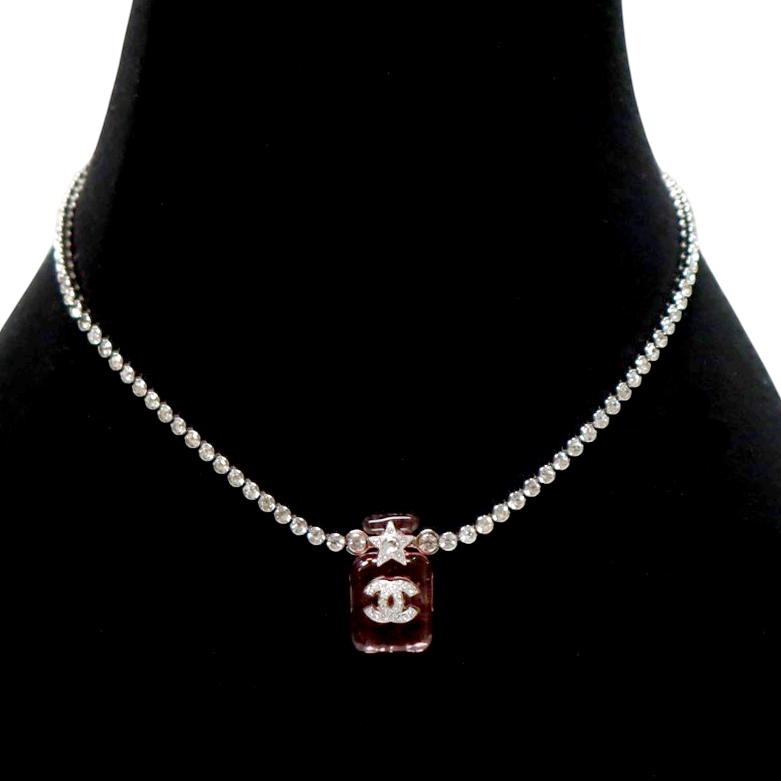 Chanel Crystal Bottle Necklace