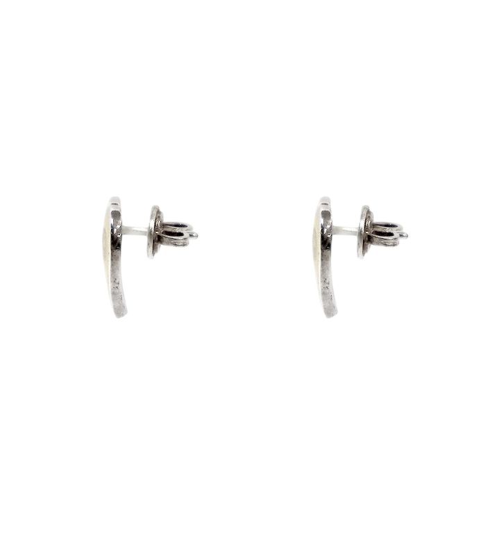 Gucci Ivory Heart Interlocking G Silver Earrings
