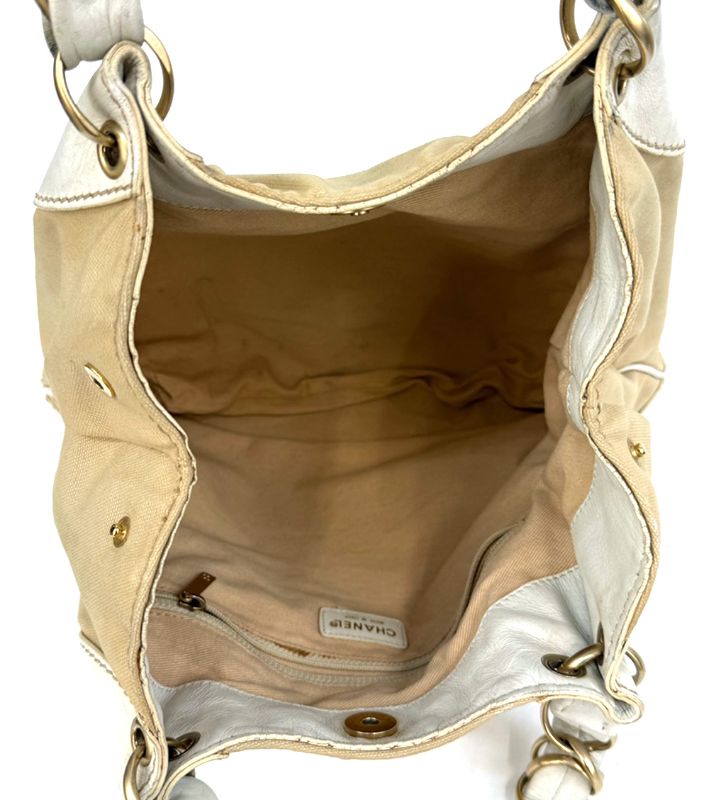 Chanel Beige Fabric Shoulder Bag