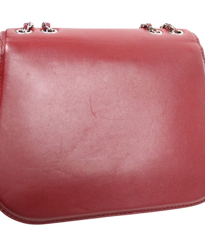 Chanel Burgundy Leather Chain Flap Shoulder Bag