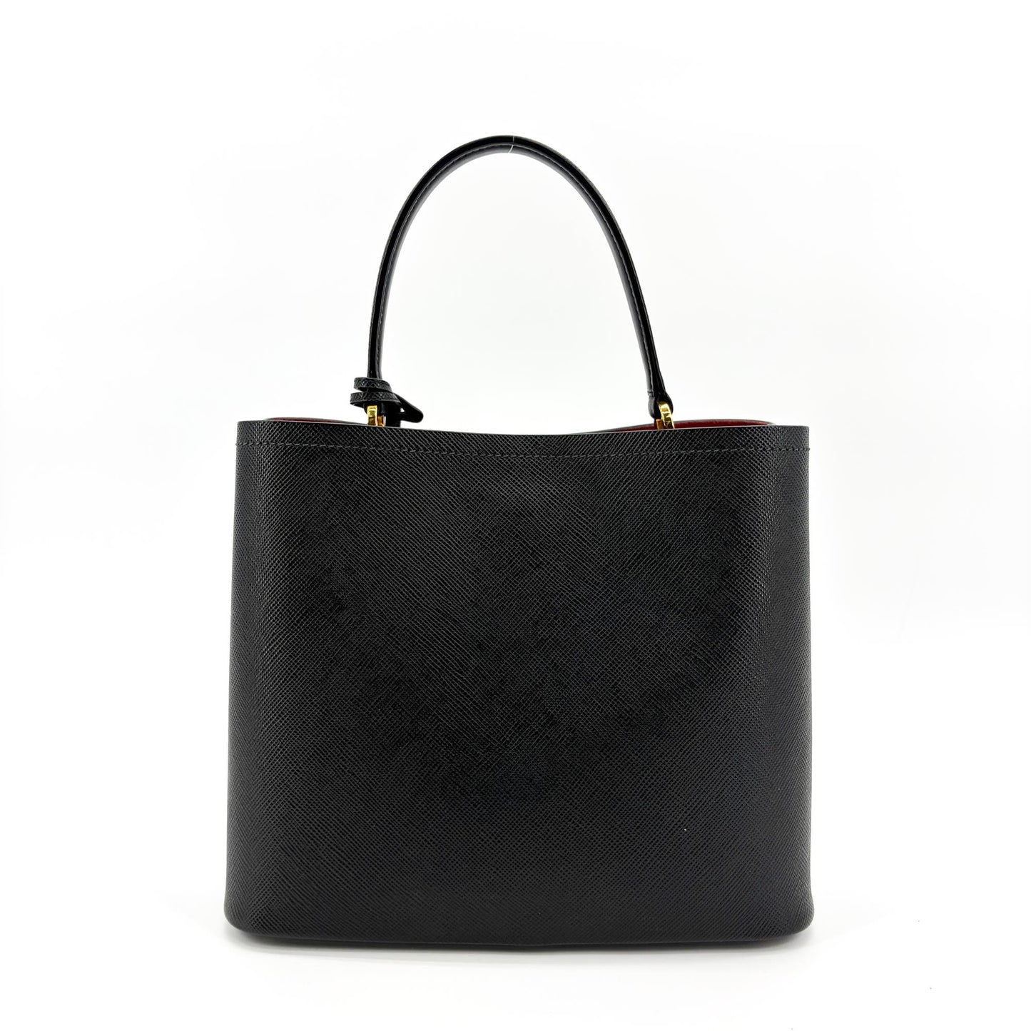 Prada Panier Saffiano Leather Medium Bag Black