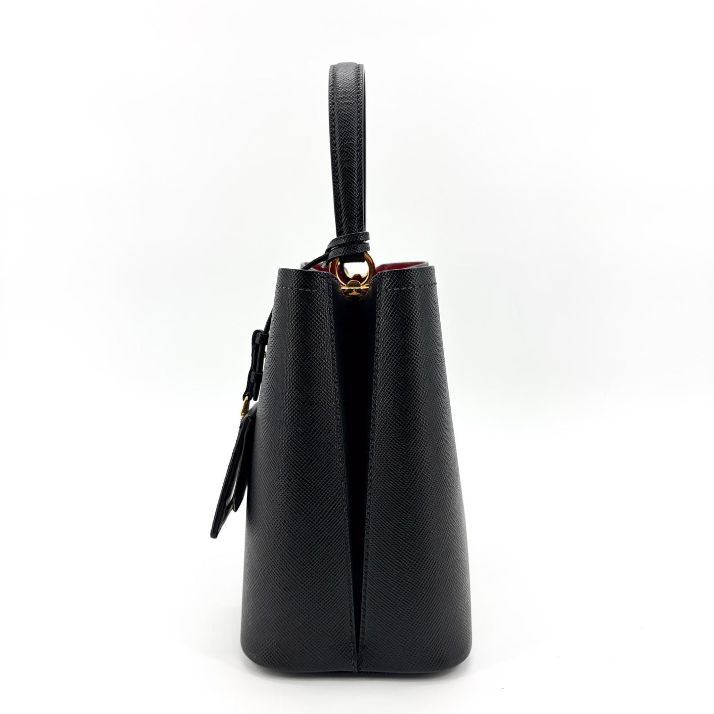 Prada Panier Saffiano Leather Medium Bag Black