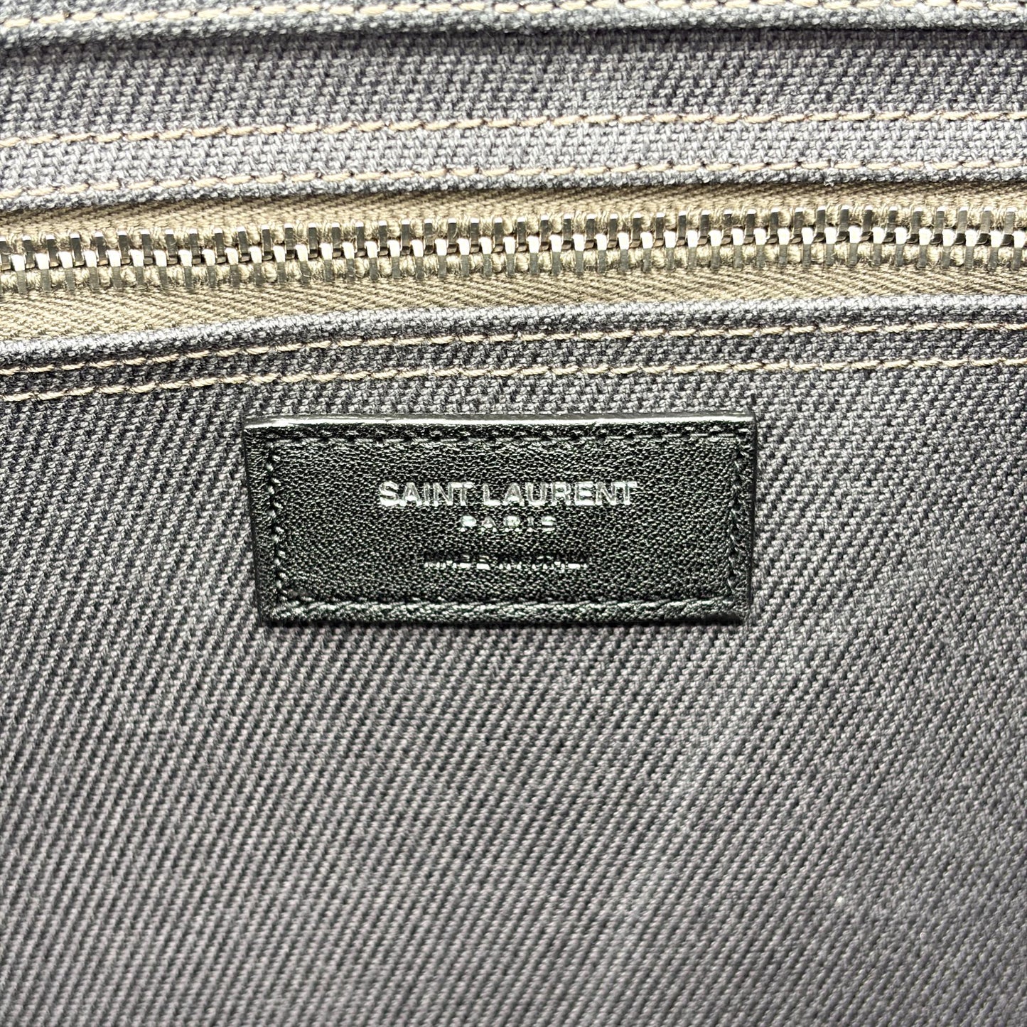 Saint Laurent Rive Gauche North/South Tote Bag Black Canvas