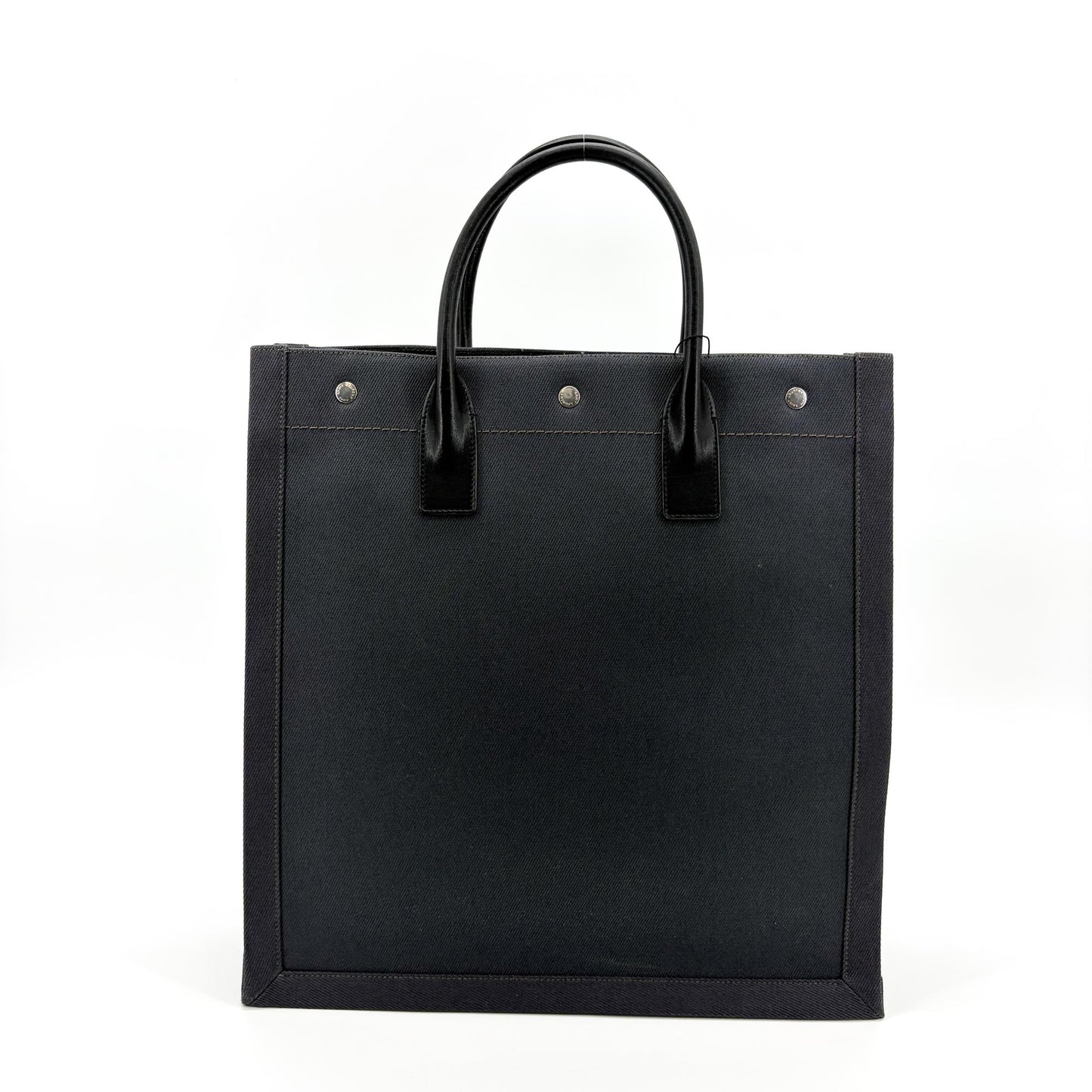 Saint Laurent Rive Gauche North/South Tote Bag Black Canvas