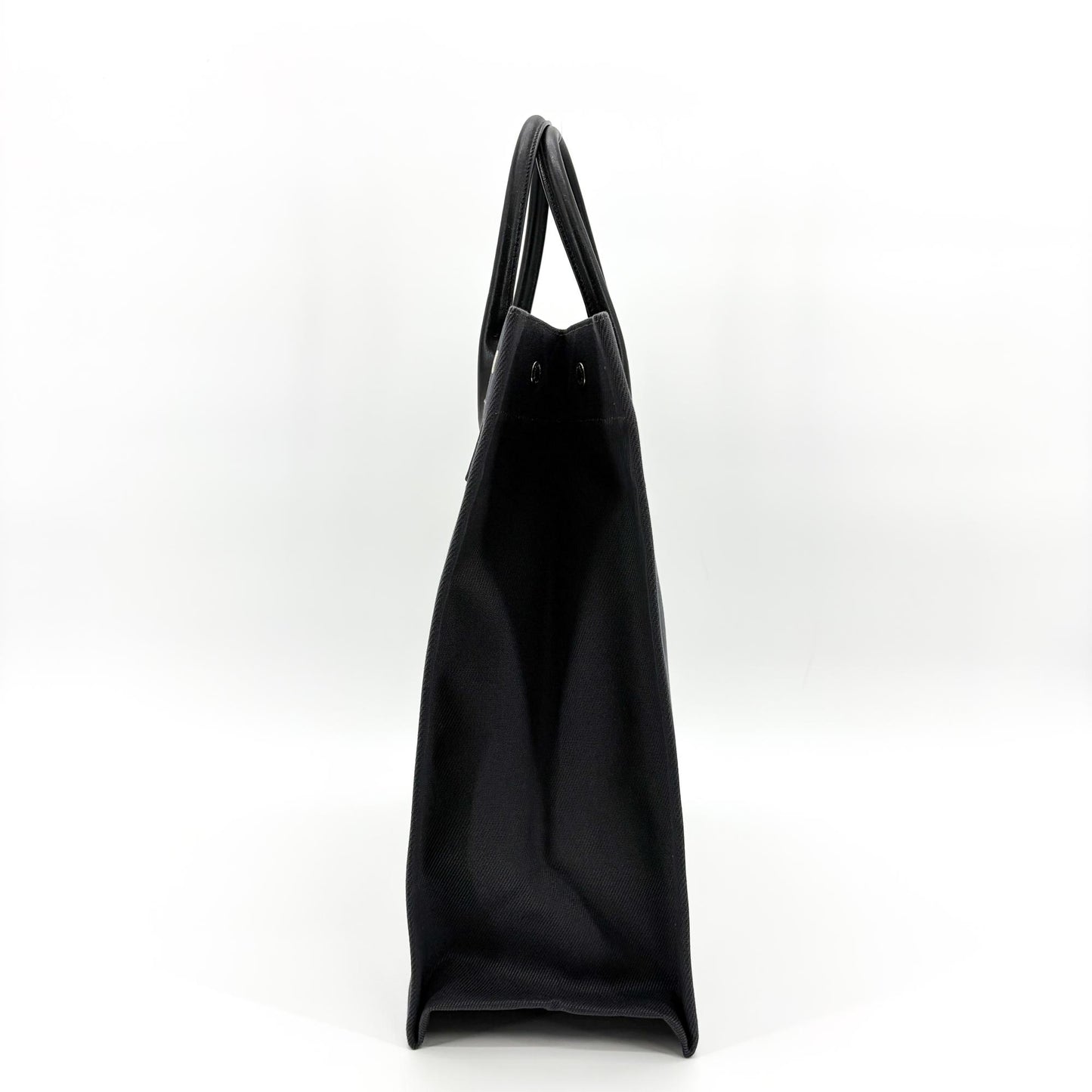 Saint Laurent Rive Gauche North/South Tote Bag Black Canvas