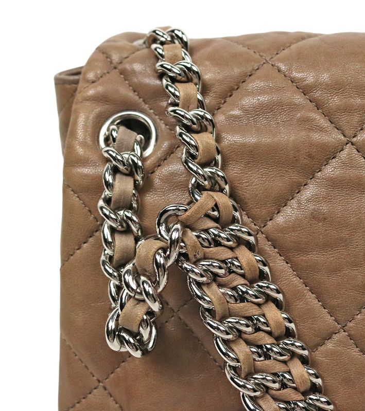 Chanel Brown Quilted CC Around Chain Shoulder Bag