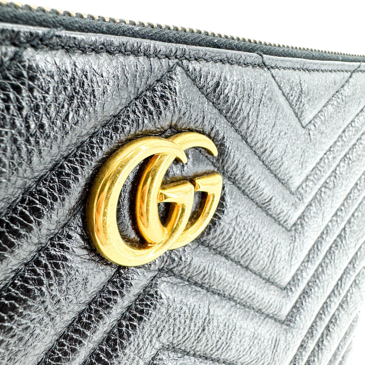 Gucci GG Marmont Matelassé Leather Pouch Black