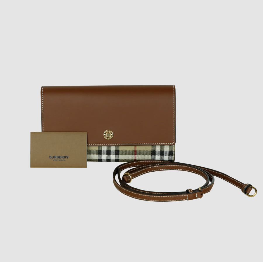 Vintage Check Strap Long Wallet Crossbody Bag 8057973