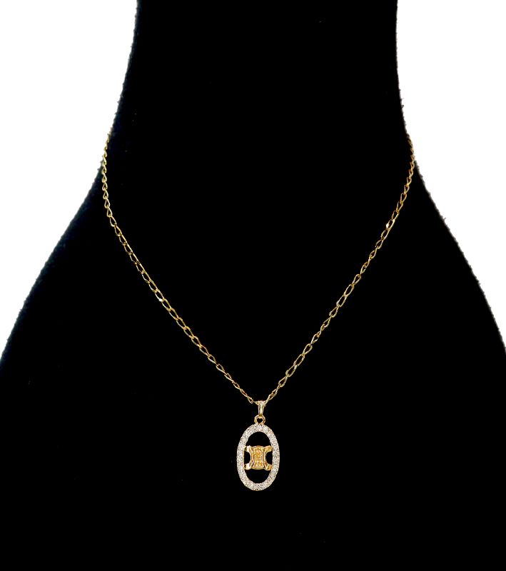 Céline Cubic Round Triomphe Gold Necklace