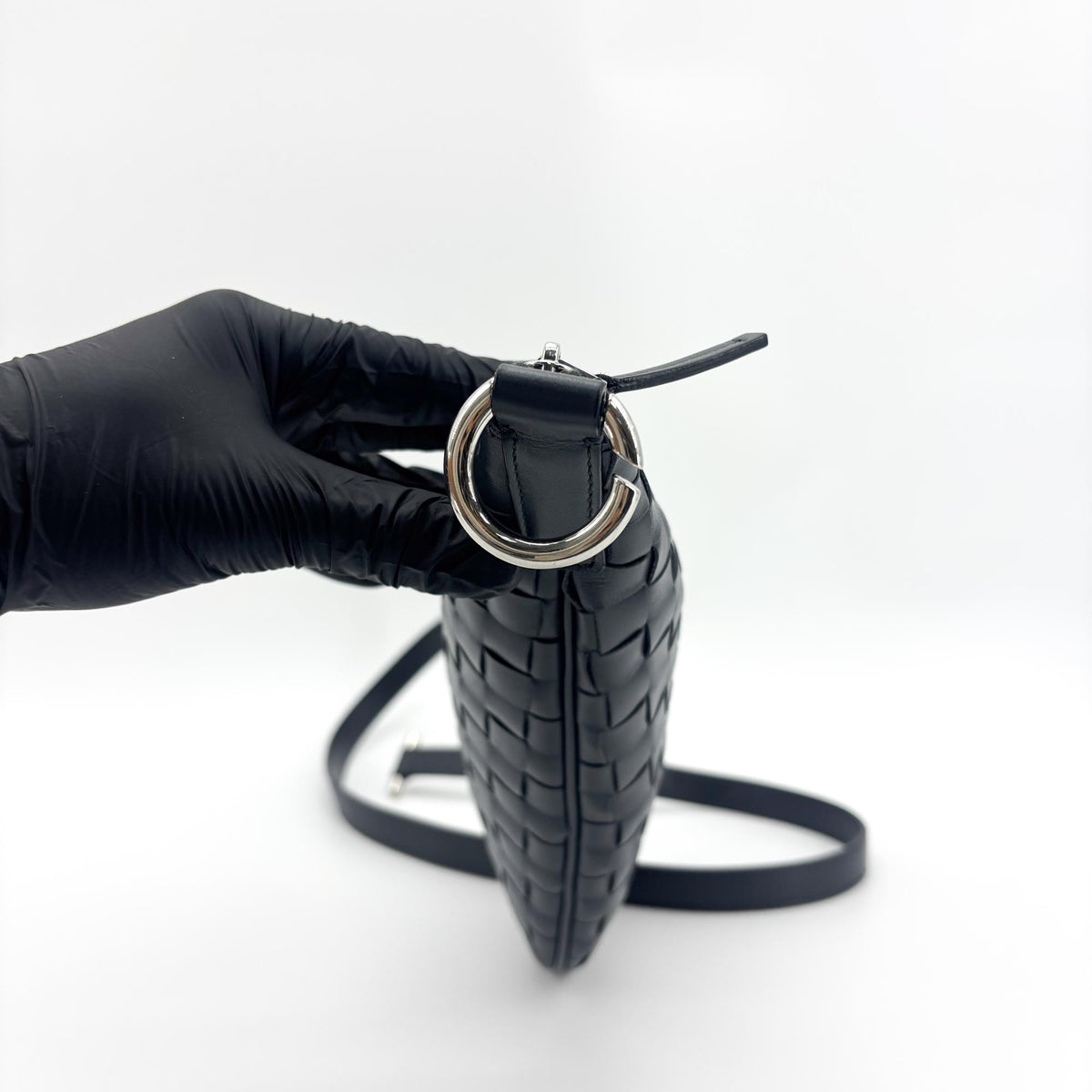 Bottega Veneta Intrecciato Vic Shoulder Bag Black