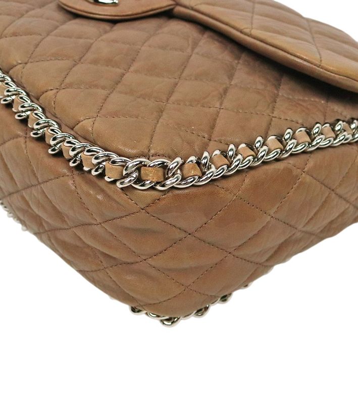Chanel Brown Quilted CC Around Chain Shoulder Bag