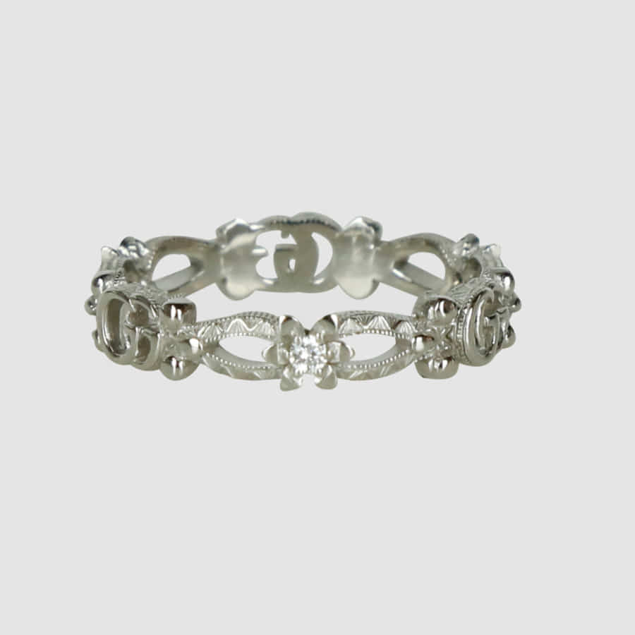15 Flora Diamond White Gold Ring YBC629827002