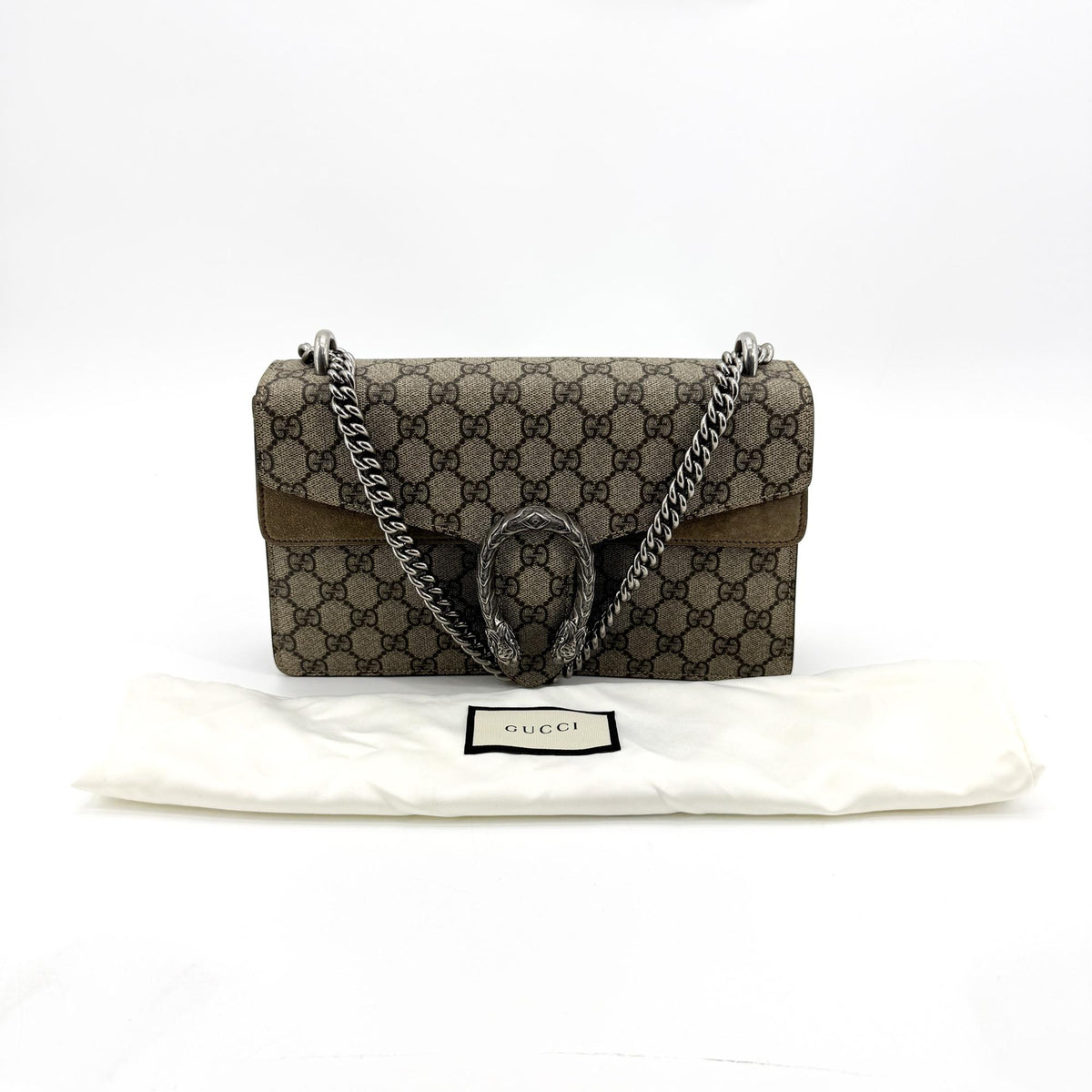 Gucci Dionysus GG Small Crossbody Bag Beige Ebony Taupe