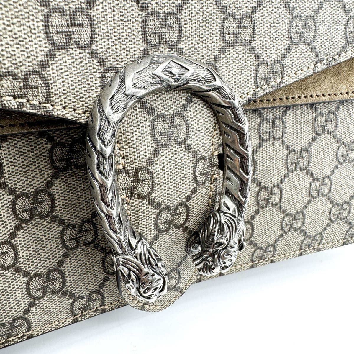 Gucci Dionysus GG Small Crossbody Bag Beige Ebony Taupe