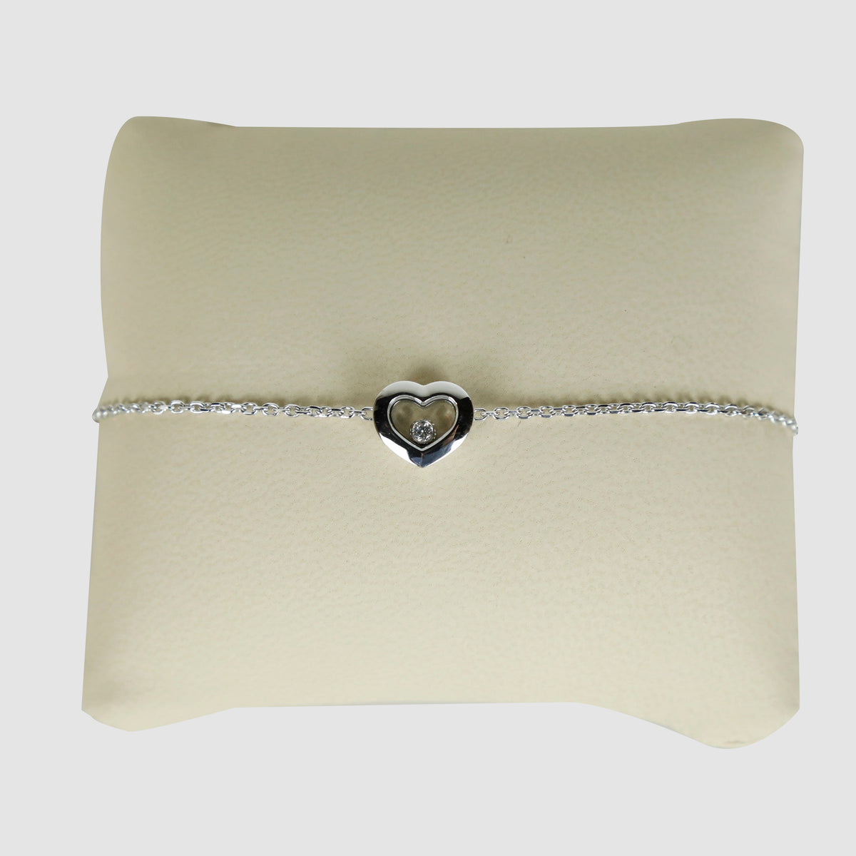 Happy Diamond Heart White Gold Bracelet