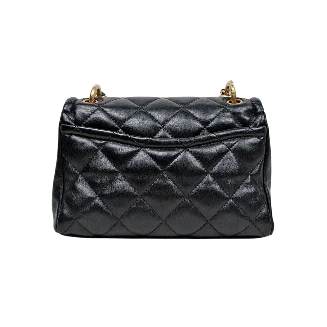 Chanel Black Quilted CC Top-Handle Chain Shoulder Bag