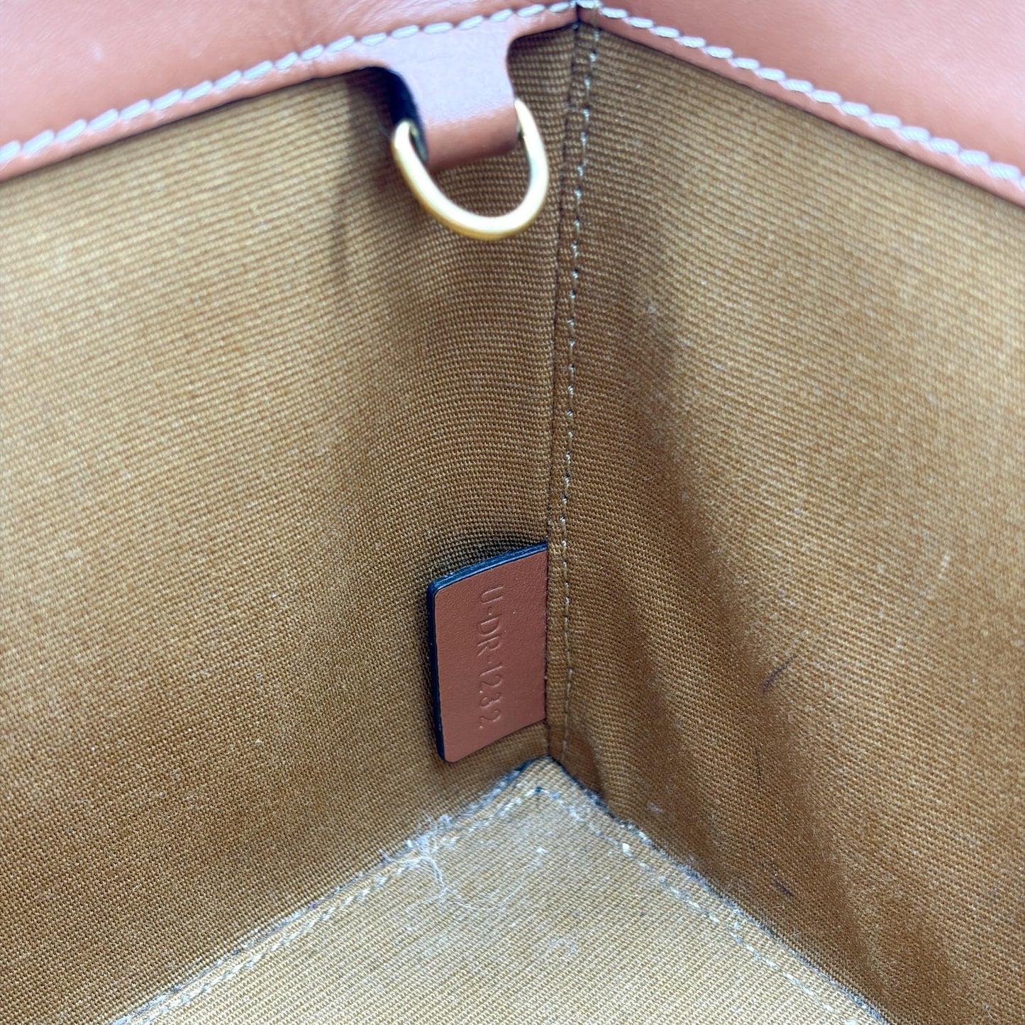 Celine Small Cabas Cuir Triomphe Triomphe Canvas and Calfskin Tan