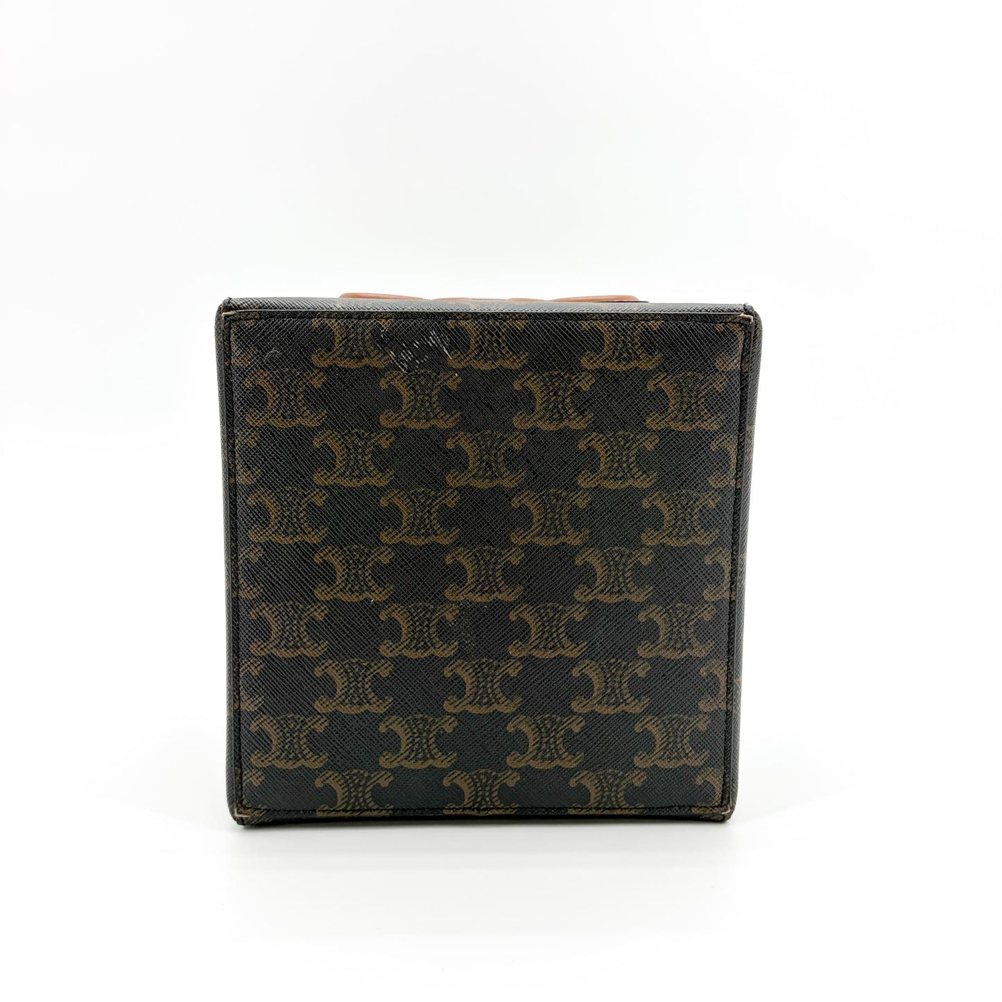 Celine Small Cabas Cuir Triomphe Triomphe Canvas and Calfskin Tan