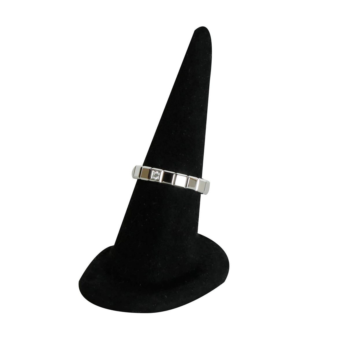 56 Medium Ice Cube 1 Diamond White Gold Ring