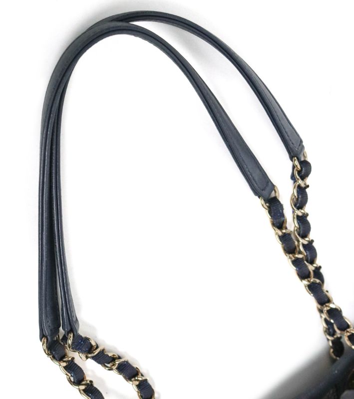 Chanel Navy Tweed Deauville Bag