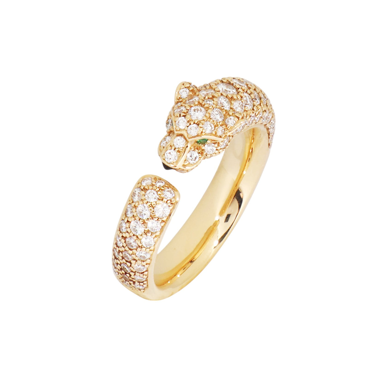Cartier N47655 Yellow Gold Panthère de Cartier Pavé Small Ring