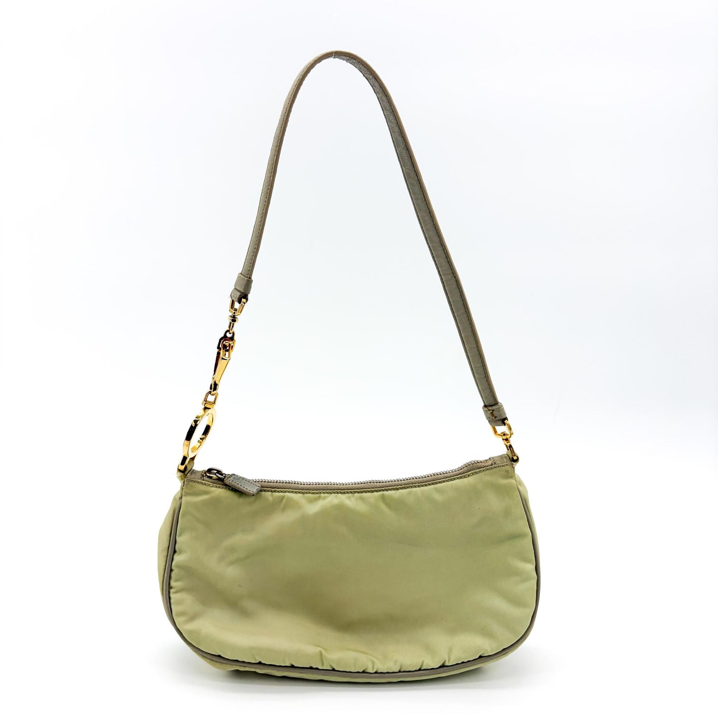 Prada Vintage Nylon Mini Shoulder Bag Light Green
