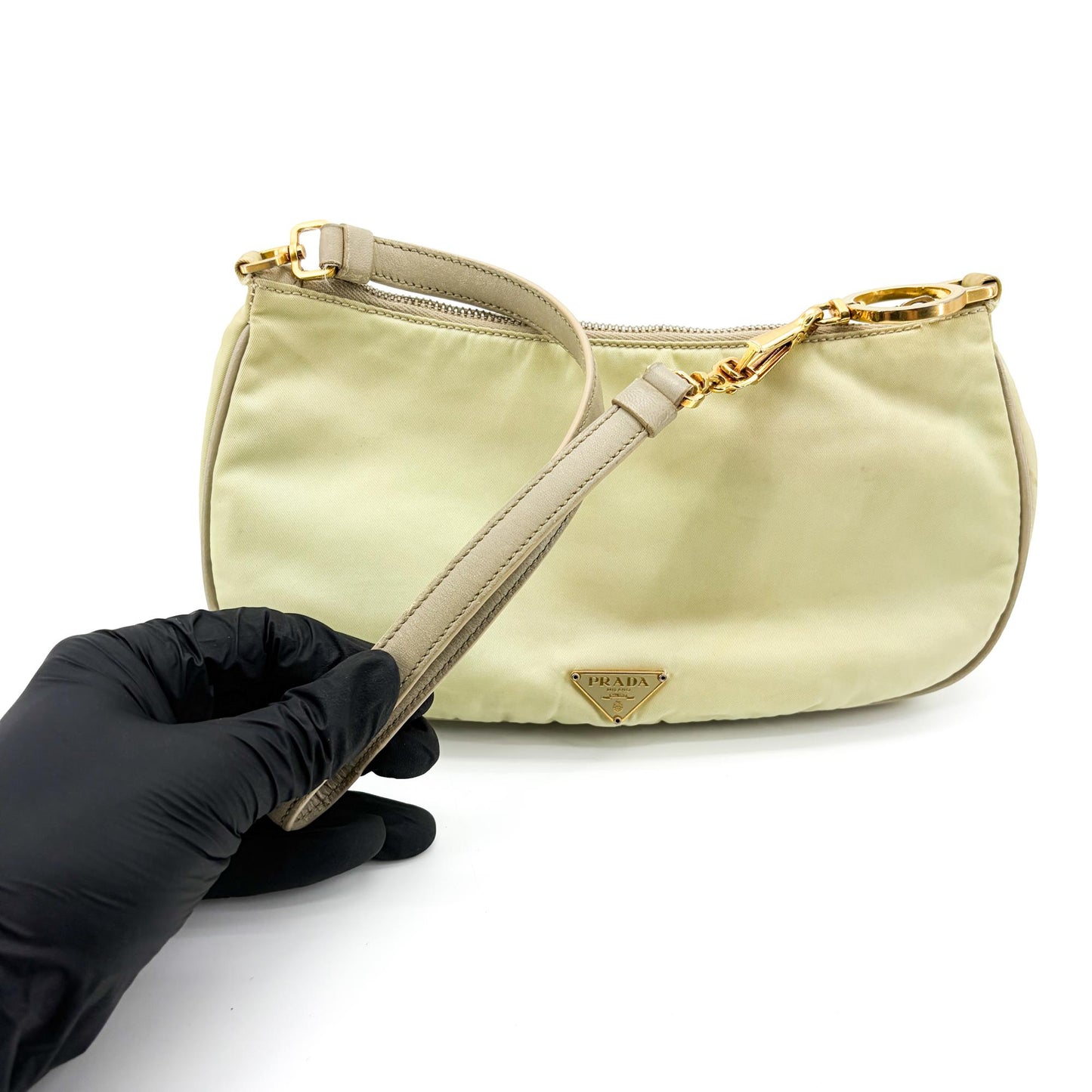 Prada Vintage Nylon Mini Shoulder Bag Light Green