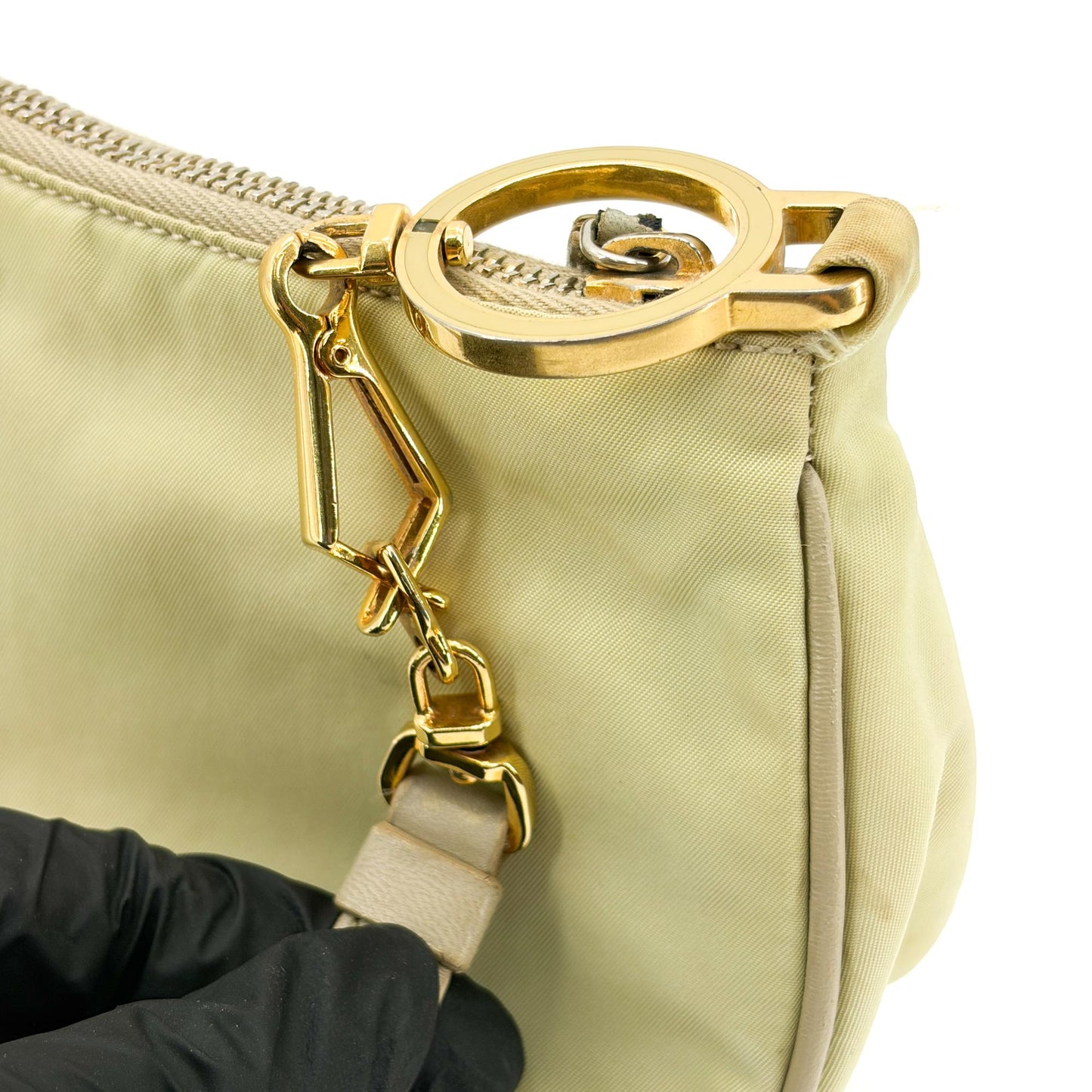 Prada Vintage Nylon Mini Shoulder Bag Light Green
