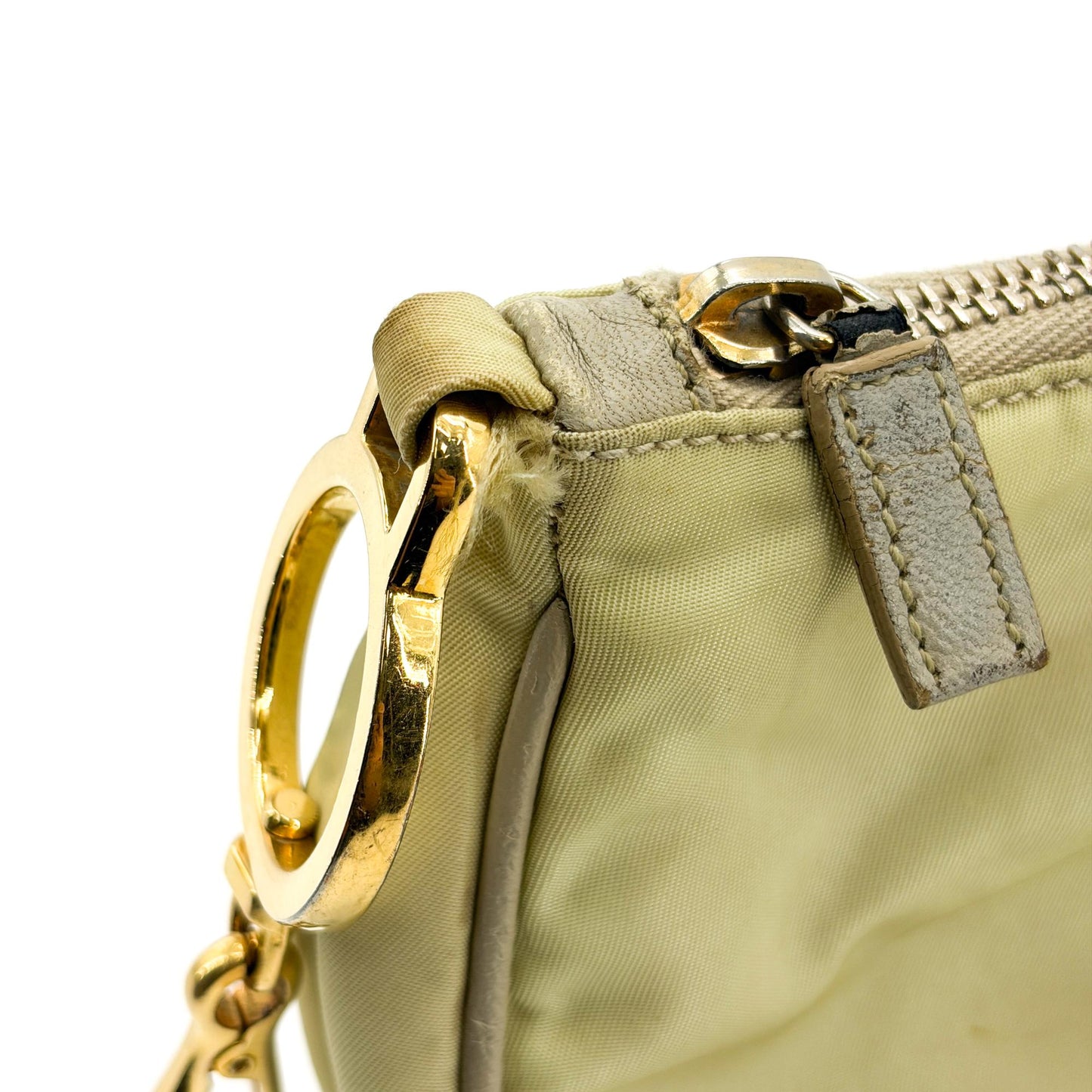 Prada Vintage Nylon Mini Shoulder Bag Light Green