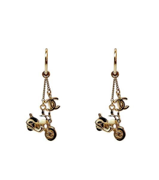 Chanel Bike Charm CC Earrings