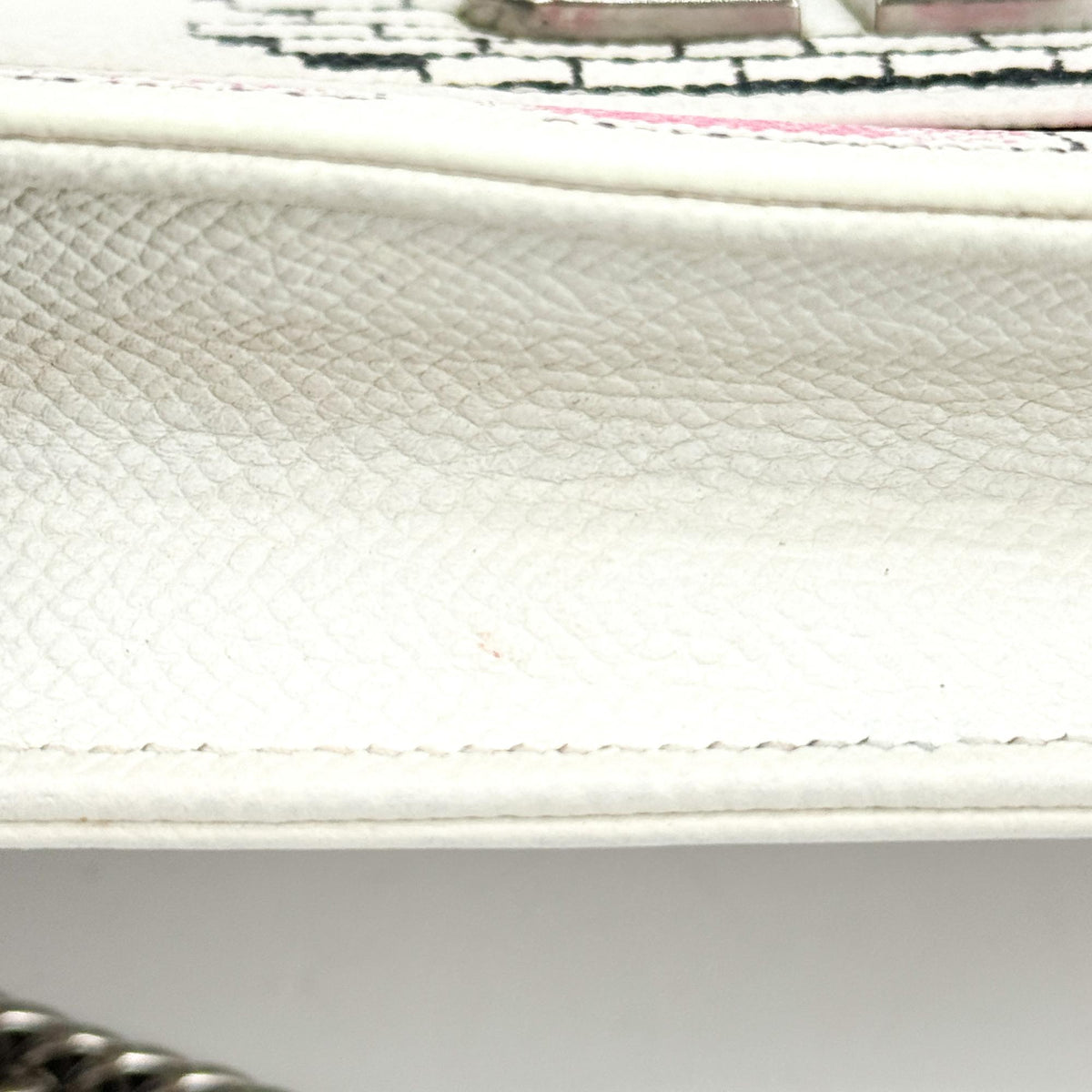 Balenciaga BB Graffiti Flap Chain Crossbody Bag White