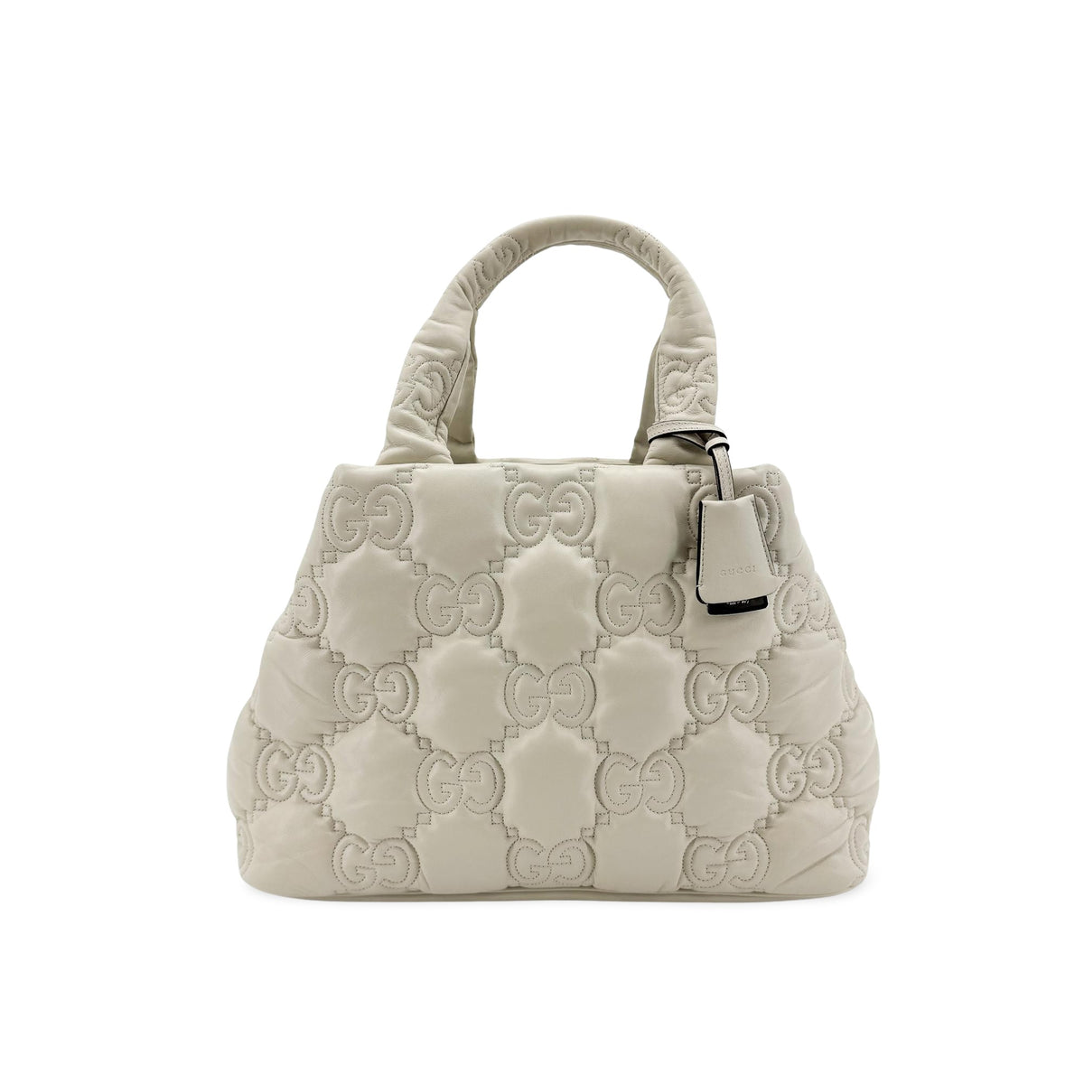 Gucci GG Matelassé Large Tote Bag White Leather