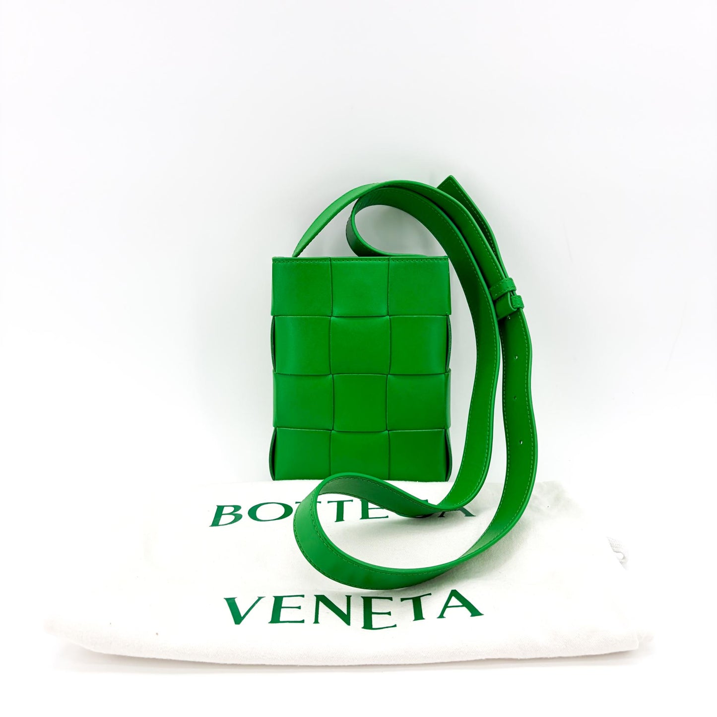 Bottega Veneta Mini Cassette Vertical Crossbody Bag Parquet