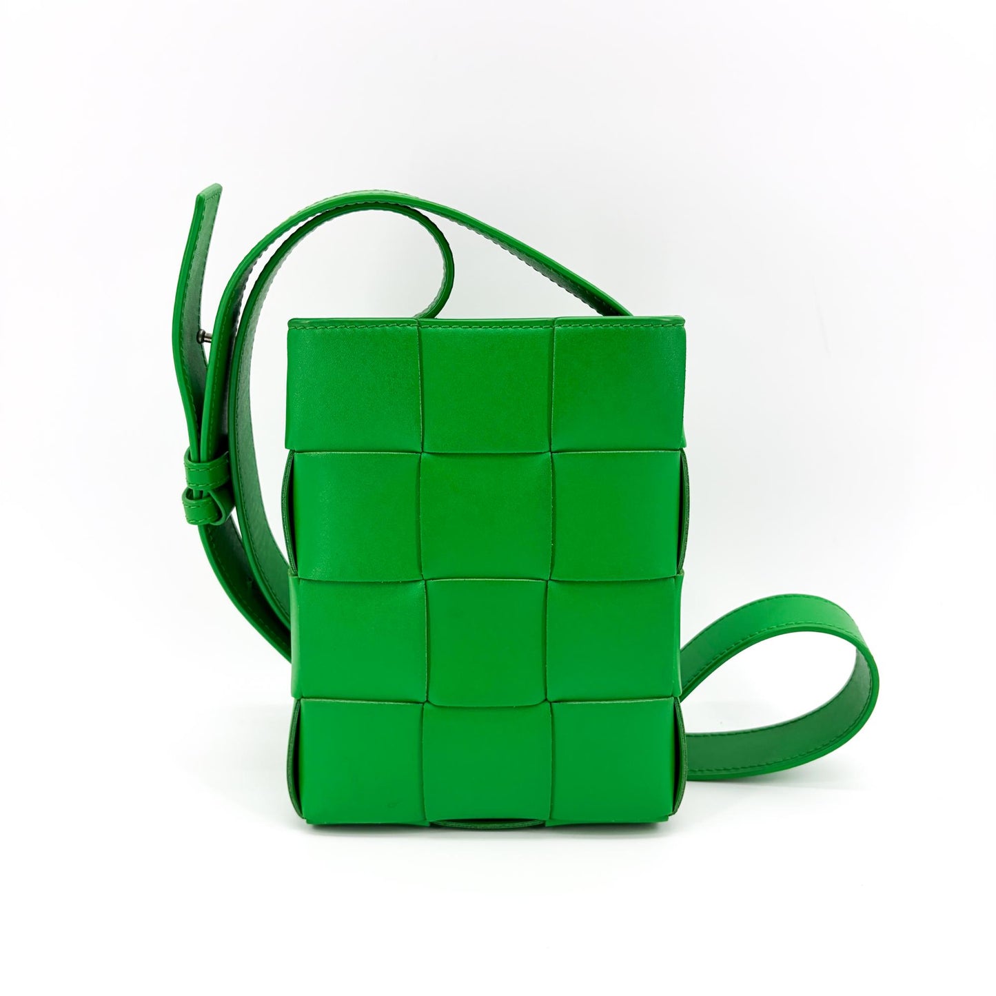 Bottega Veneta Mini Cassette Vertical Crossbody Bag Parquet